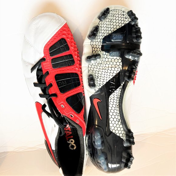 NWT Nike Soccer shoes Cleats Men 7.5 Total C-90 Laser III White Red 385426 main image 8